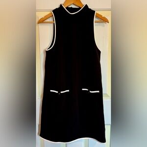 Maeve by Anthropologie Black and White Mock Neck Mini Dress